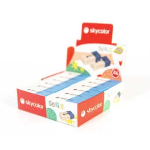GOMAS SKYCOLOR LAPIZ-TINTA x 24u AZUL Y BLANCA