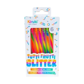 BOLIGRAFO KIRUKI TUTTI FRUTTI NEON GLITTER x 6u