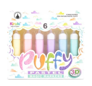 MARCADOR KIRUKI PUFFY PASTEL x 6u