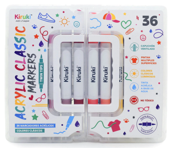 MARCADOR KIRUKI ACRILICO D/P x 36u