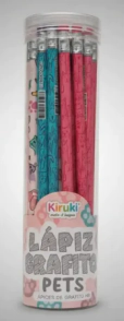 LAPIZ GRAFITO KIRUKI HB PETS x 36u C/GOMAS