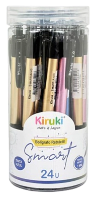 BOLIGRAFO KIRUKI SMART x 24u NEGRO