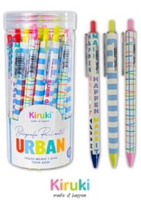 BOLIGRAFO KIRUKI NEW URBAN 1mm x 24u AZUL