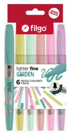 RESALTADOR FILGO LIGHTER FINE ESTUCHE x 6u GARDEN