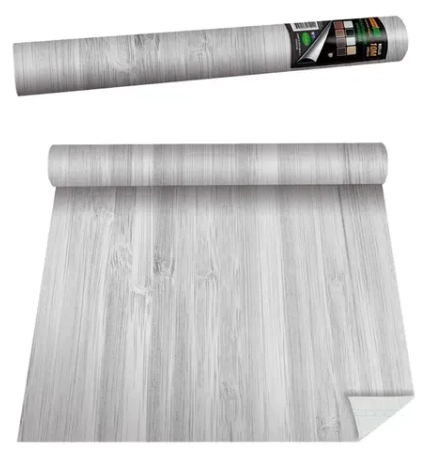 AUTOADHESIVO LAMA MADERA GRIS 45cm x 10mts