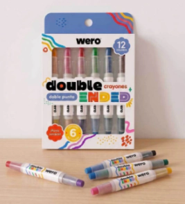 WERO DOUBLE ENDED CRAYONES x 6un