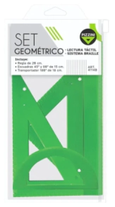 SET GEOMETRICO PIZZINI BRAILLE 20cm x 4pzs