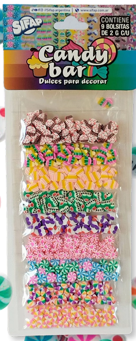 BRILLANTINA SIFAP C/FORMAS CANDY BAR x 9u