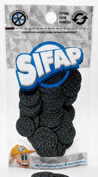 LENTEJUELON SIFAP 20mm NEGRO LASER x 20grs