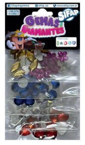 BRILLANTINA SIFAP C/FORMAS GEMAS y DIAMANTES x 5u