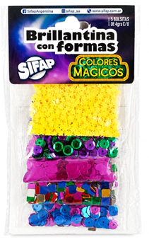 BRILLANTINA SIFAP C/FORMAS COLORES MAGICOS x 5u