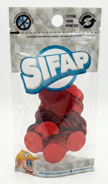 LENTEJUELON SIFAP 20mm ROJO METAL x 20grs