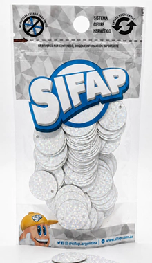 LENTEJUELON SIFAP 20mm BLANCO x 20grs