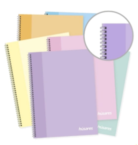 CUADERNO HUSARES 16x21 SOFT RING PASTEL x 80hjs RY