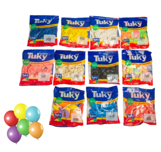 GLOBO TUKY LISO 9" x 25u POR COLOR