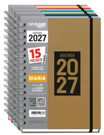 AGENDA PAPERLAND 2027 A5 DIARIAS 15 MESES C/E