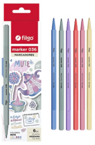 MARCADOR FILGO MARKER 036 / ESTUCHE x 6u MUTE