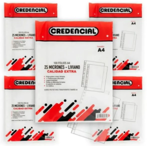FOLIOS CREDENCIAL A4 25 MICRONES x 100u STANDARD