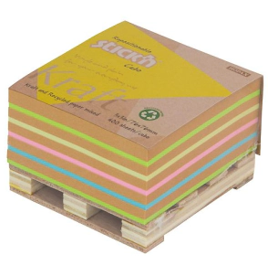 MEMO STICK&acute;N KRAFT 76x76mm x 400hjs RECYCLED