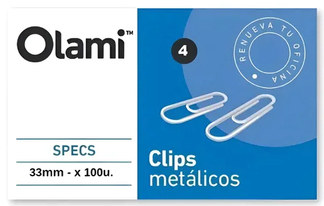 CLIPS OLAMI N�4 33mm x 100u
