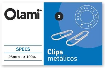 CLIPS OLAMI N�3 28mm x 100u