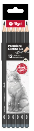 LAPIZ GRAFITO FILGO GRADUACION PREMIERE 6B x 12u
