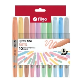RESALTADOR FILGO LIGHTER FINE PASTEL ESTUCHE x 10u SURT.