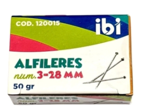 ALFILERES IBI N&ordm;3-28mm CAJA x 50grs