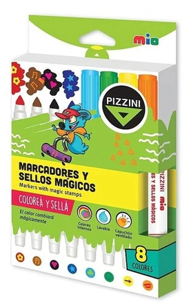 MARCADOR PIZZINI SELLOS MAGICOS x 8u