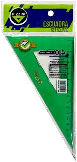 ESCUADRA PIZZINI 60* x 20cm VERDE TRANSPARENTE