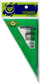 ESCUADRA PIZZINI 60* x 20cm VERDE TRANSPARENTE