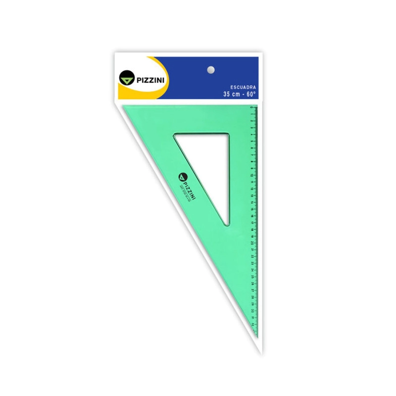 ESCUADRA PIZZINI 60* x 35cm VERDE TRANSPARENTE