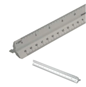 ESCALIMETRO PIZZINI 30cm ESCALAS 1:20; 1:50; 1:100; 1:25; 1:75; 1:125