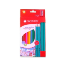 LAPICES COLOR SKYCOLOR x 12L + 3 GRAFITOS HB + SACAPUNTA