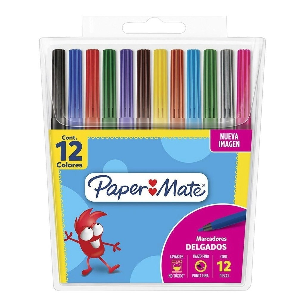 MARCADOR PAPERMATE DELGADOS x 12u