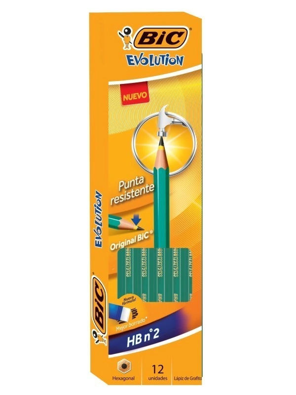 LAPIZ GRAFITO BIC EVOLUTION HB x 12u HEXAGONAL