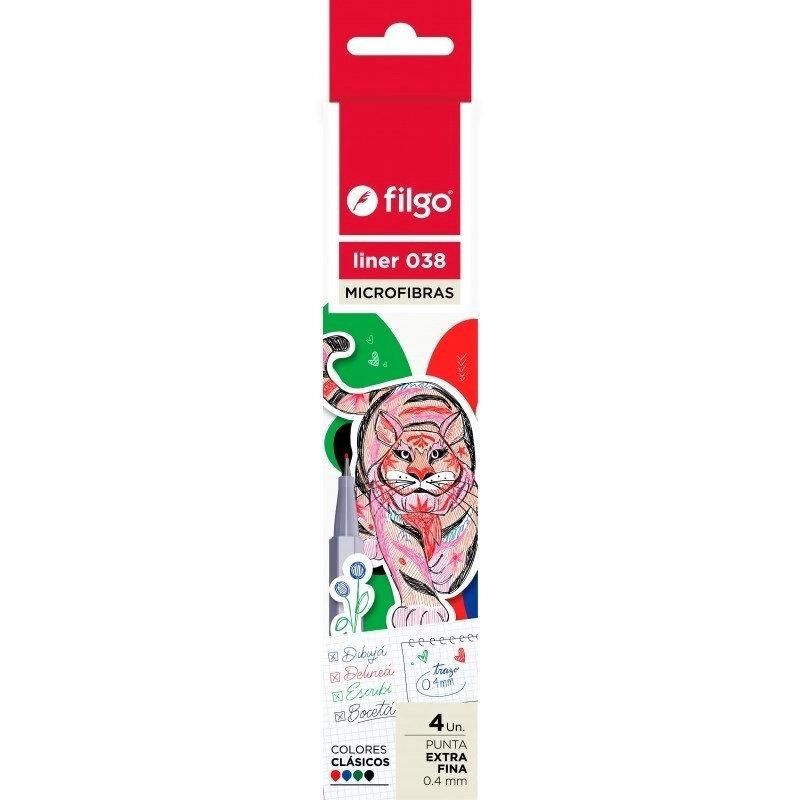 MICROFIBRA FILGO LINER 038 0.4mm ESTUCHE x 4u SURT