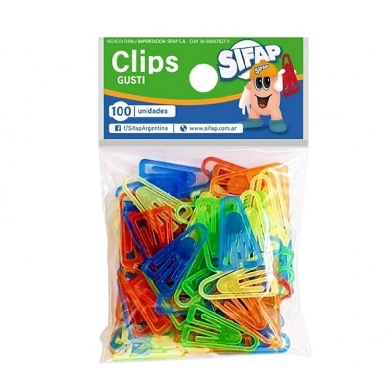 CLIPS SIPAF PLASTICO GUSTI x 100u