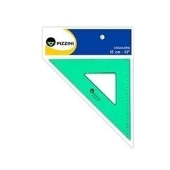 ESCUADRA PIZZINI 45* x 35cm VERDE TRANSPARENTE