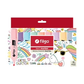 RESALTADOR FILGO TEXT MARKER SET PASTEL COLLECTION x 18u SURT