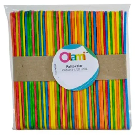 PALITOS HELADO OLAMI COLOR BOLSA x 50u SURT.