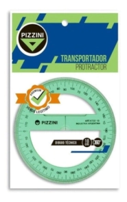 TRANSPORTADOR PIZZINI VERDE 360&deg; x 10cm