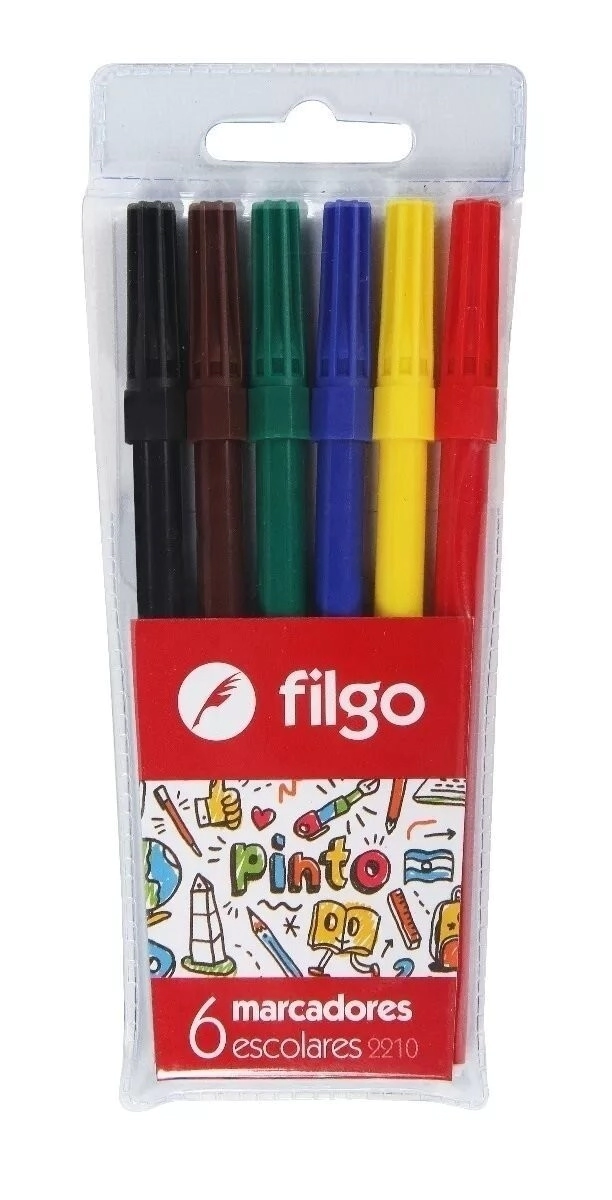 MARCADOR FILGO ESCOLARES x 6u SURT