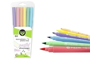 MARCADOR PIZZINI PUNTA FINA PASTEL x 6u