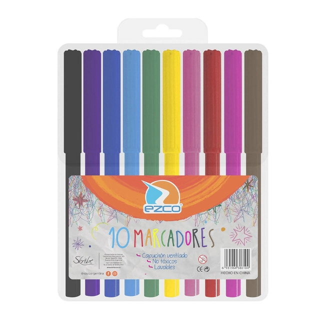 MARCADOR EZCO ESCOLARES x 10u