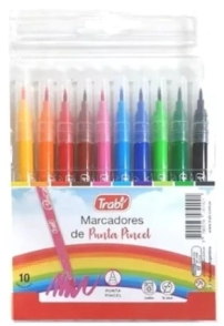 MARCADOR TRABI PINCEL CLASICOS x 10u SURT
