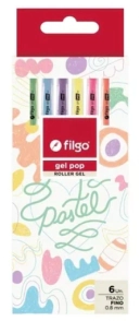 BOLIGRAFO FILGO GEL POP PASTEL x 6u