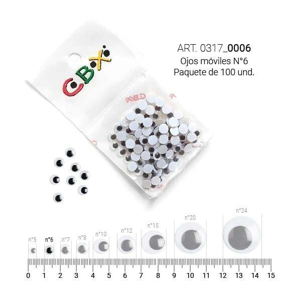 CBX OJOS MOVILES N*6 x 100u