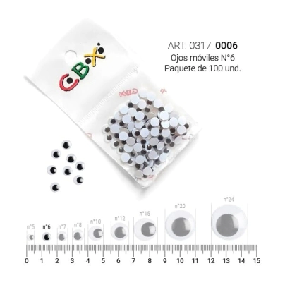 CBX OJOS MOVILES N*6 x 100u