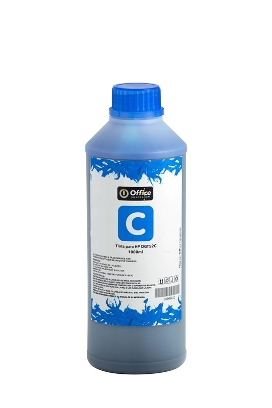 TINTA OFFICE P/HP LITRO B CYAN OGT52C x 1000ml